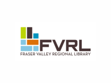 Letters "F" "V" "R" "L" with graphic blocks logo for Fraser Valley Regional Library