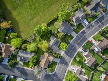 aerial shot of a neighbourhood